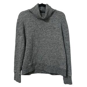 J. CREW Heathered Gray Cotton Turtleneck Sweater Size M